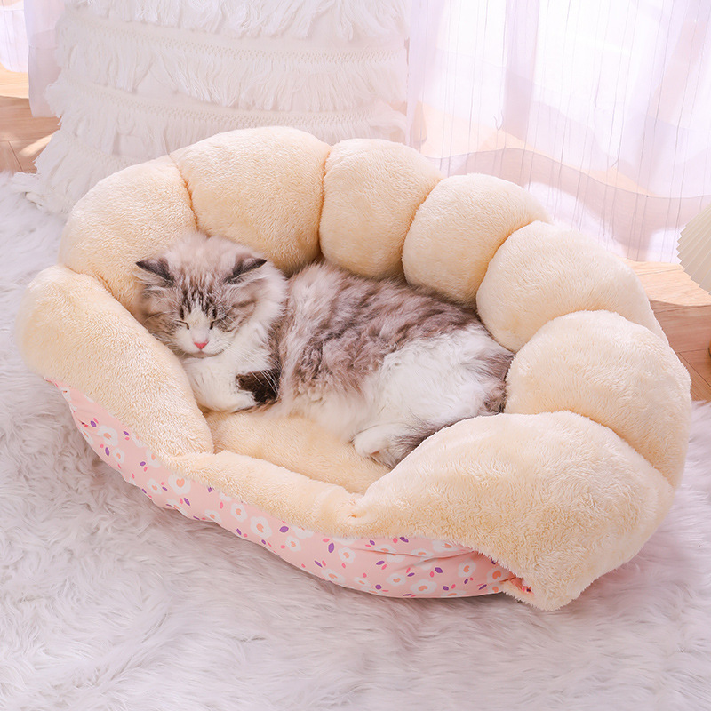 Warm Velvet-Lined Pet Bed - Thick Insulated Cat & Dog Nests for Cozy Winter Nights - view 4
