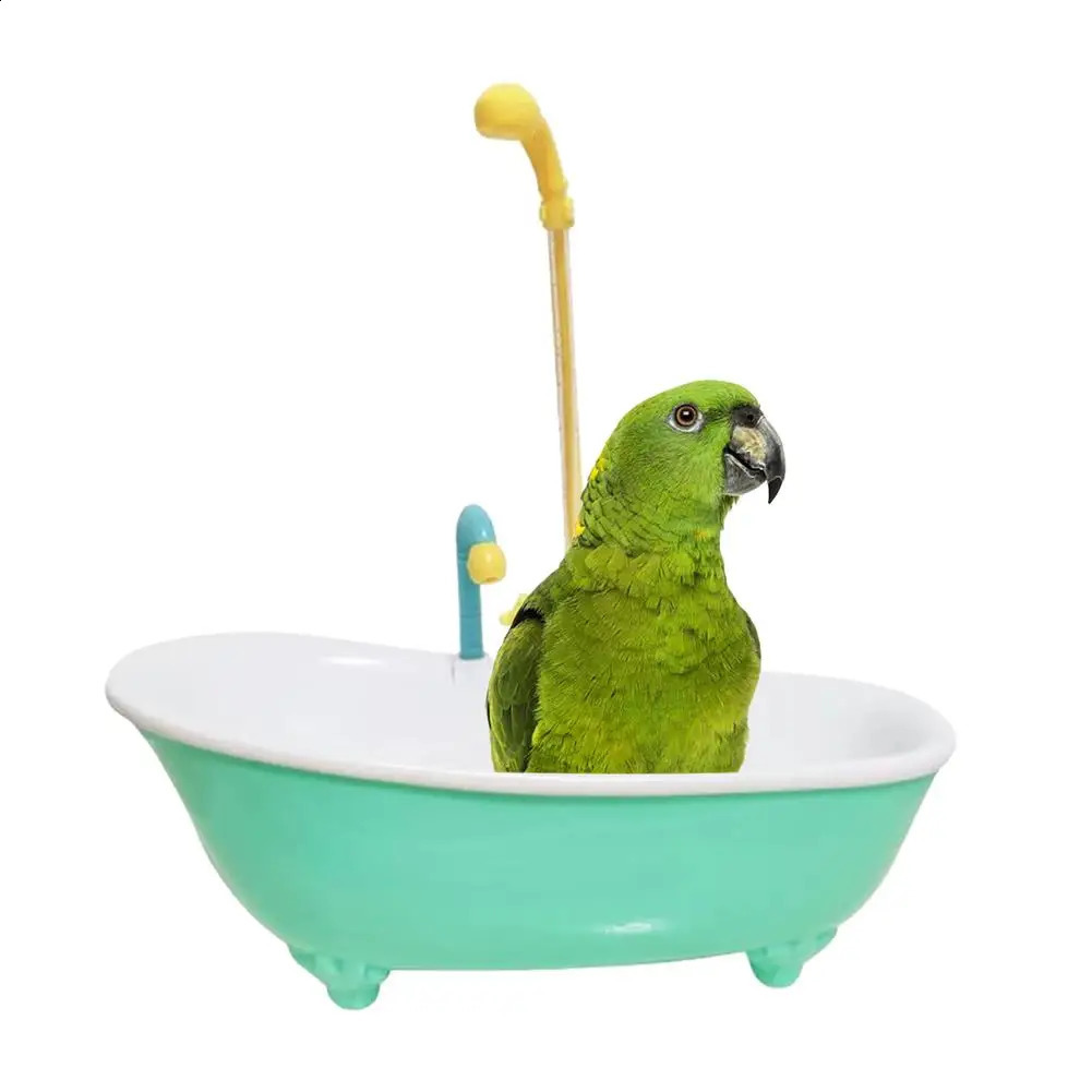 Parrot automatic intelligent bathroom bird bath products blue cute plastic cage accessories home 250318