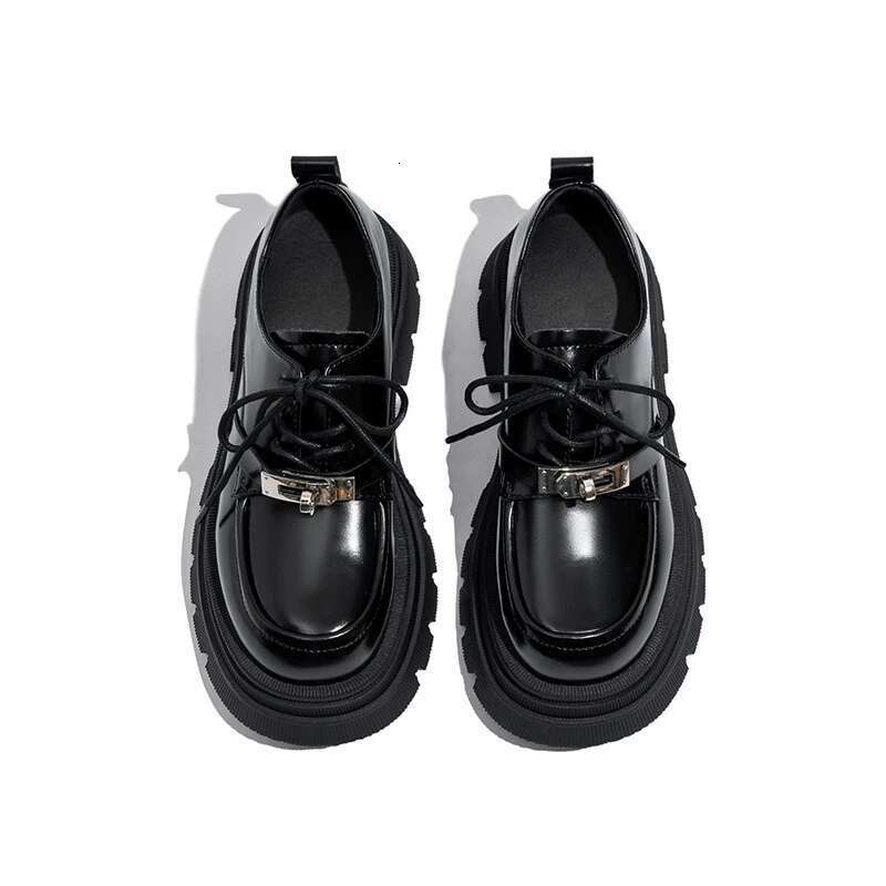 2025 NEWS Fashion shoes Thick-soled black small leather French platform loafers women's 23 new autumn Mary Jane single shoes