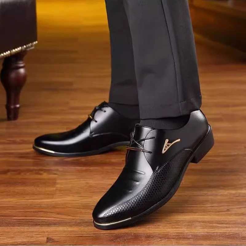 Brown Business Social Shoe Mens Black Mens Formal Shoes Party Leather Casual Set 2024 Trend Elegant Classic Official NewXJ250319