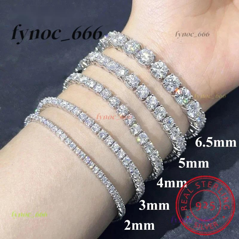 Real D Color Moissanite Tennis Bracelet For Women 2mm 3mm 4mm 5mm GRA Certified S925 Silver Lab Diamond Man Bracelet Plated 18K
