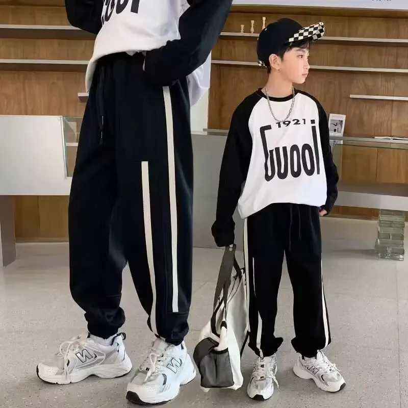 Spring and autumn childrens leisure school sports pants Trouser jogging pants Childrens loose sports pants Childrens sports pantsT250318