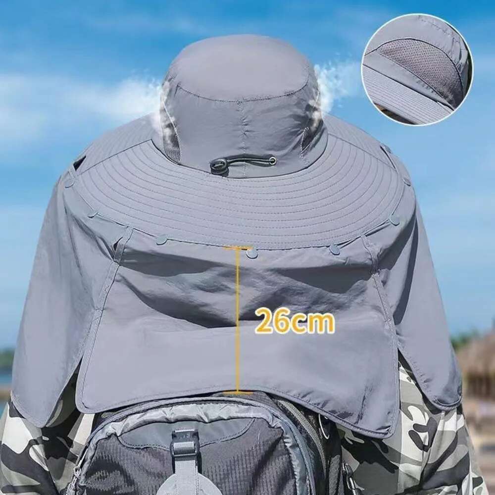 Hot Sale 360 Degrees Protection Sun Anti-Uv Wide Brim Agricultural Work Protect Neck Bucket Hat Spring