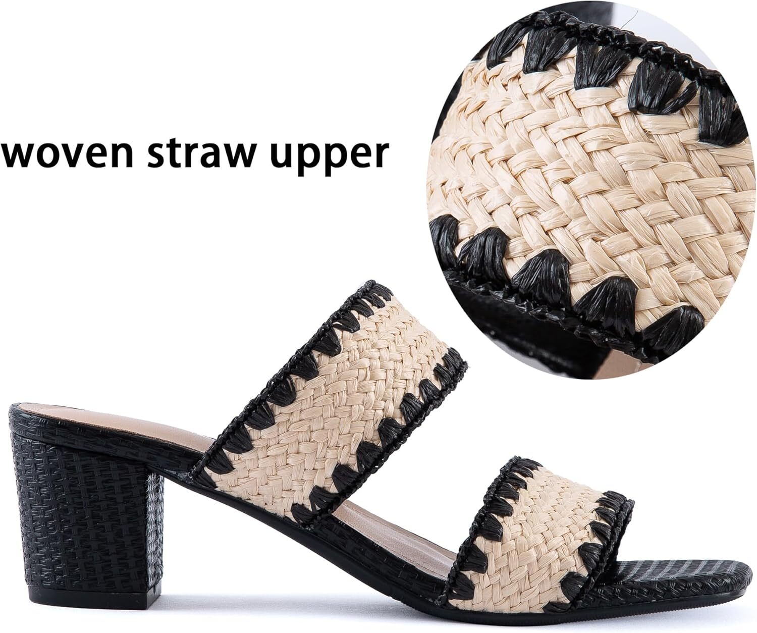 2025 New Designer Women's high-heeled sandals, woven block, bare summer, square leather weave, comfortable lace up dress, casual high-heeled shoe