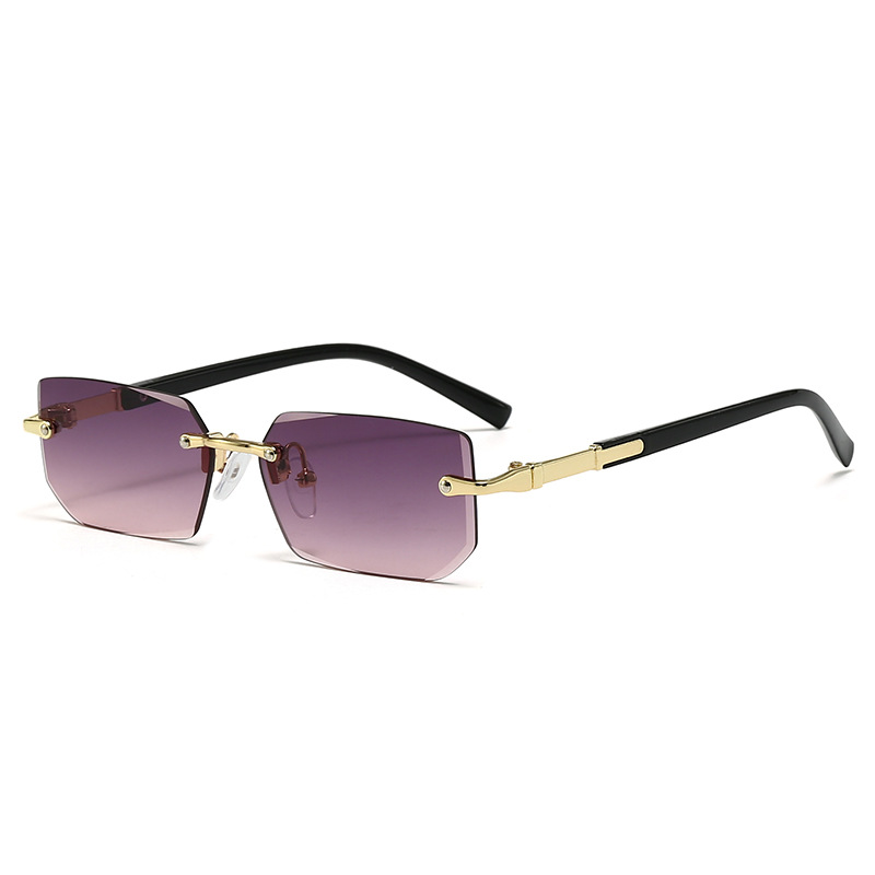 2025s New rimless fashion sunglasses Europe and the United States fashionable cut edge sunglasses personality jelly shades Rimless sunglasses fashion