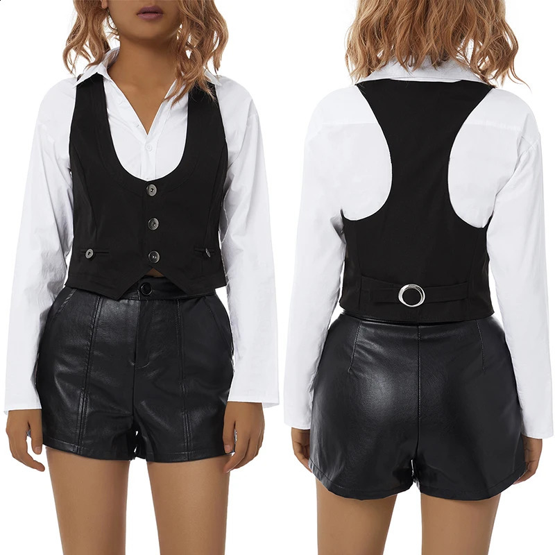 2023 Womens Dress Waist Coat Checkered Tank Top Autumn Evening Set Retro Steampunk Jacquard Jacket Punk Style Corset 250319