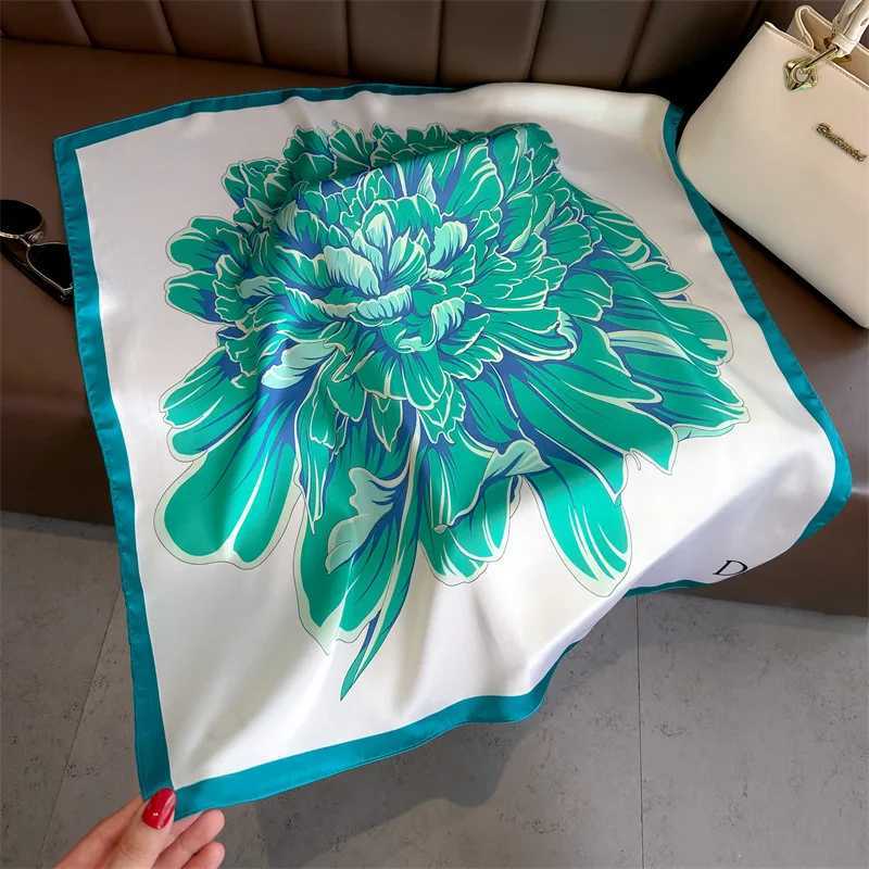 70 * 70cm silk square scarf soft print hair collar hair clip headscarf ribbon tie pocket fashionable decoration X250319