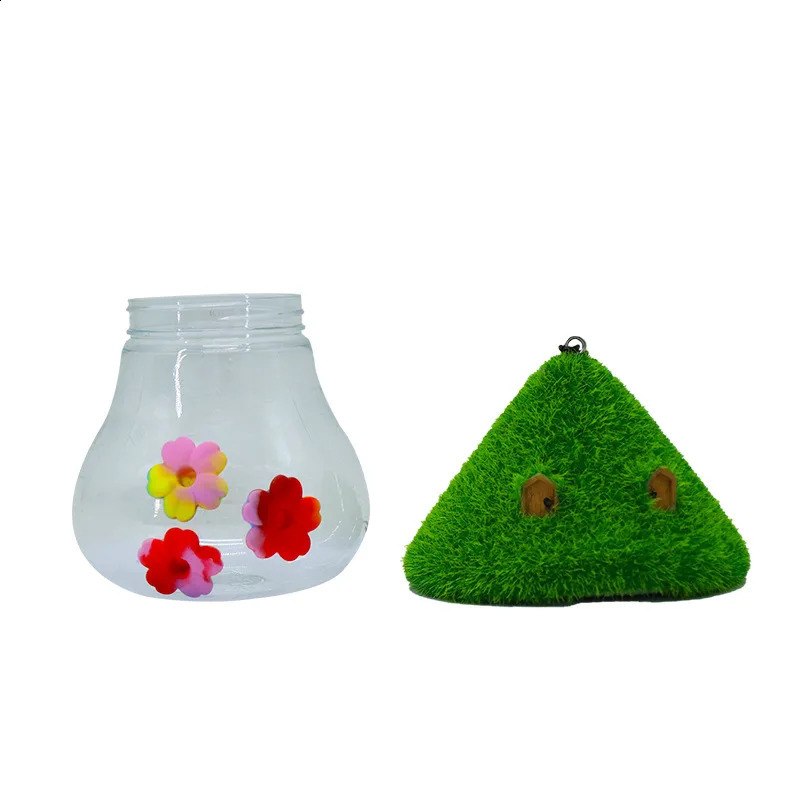 Hummingbird Feeder Outdoor Portable Hanging Tie Dyed Silicone Flower Courtyard Fun Decoration Mushroom Shaped 250318