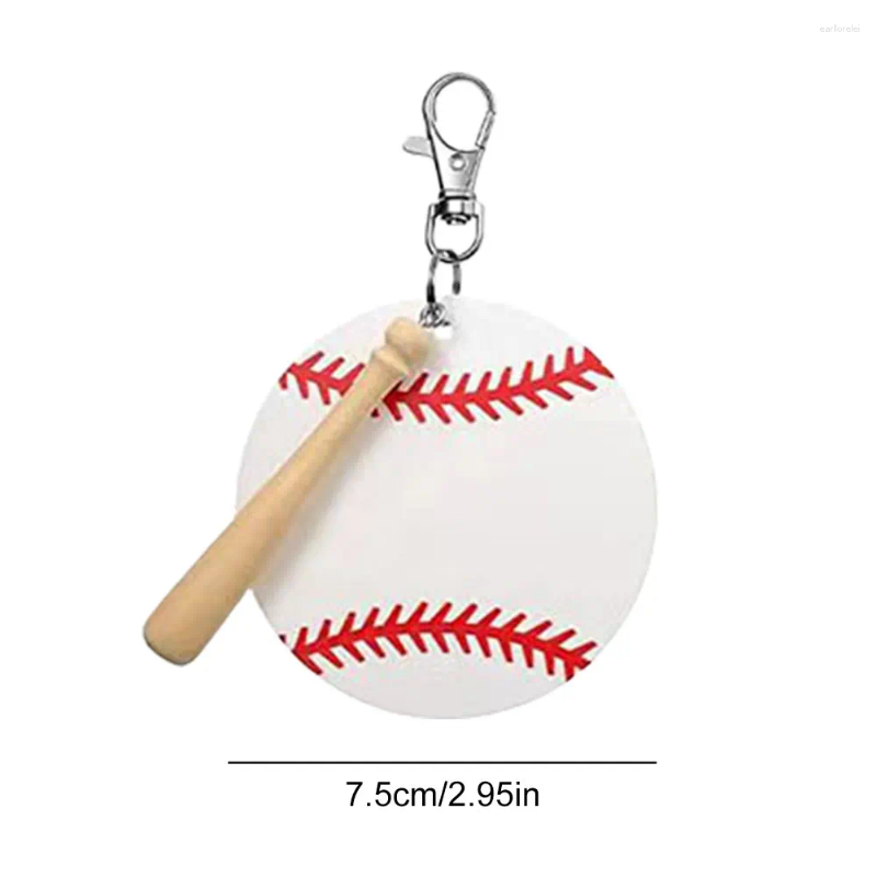 Newest Keychains 12Set Baseball Acrylic Keychain With Mini Bat Keyring Sports DIY For Crafting Party Favors