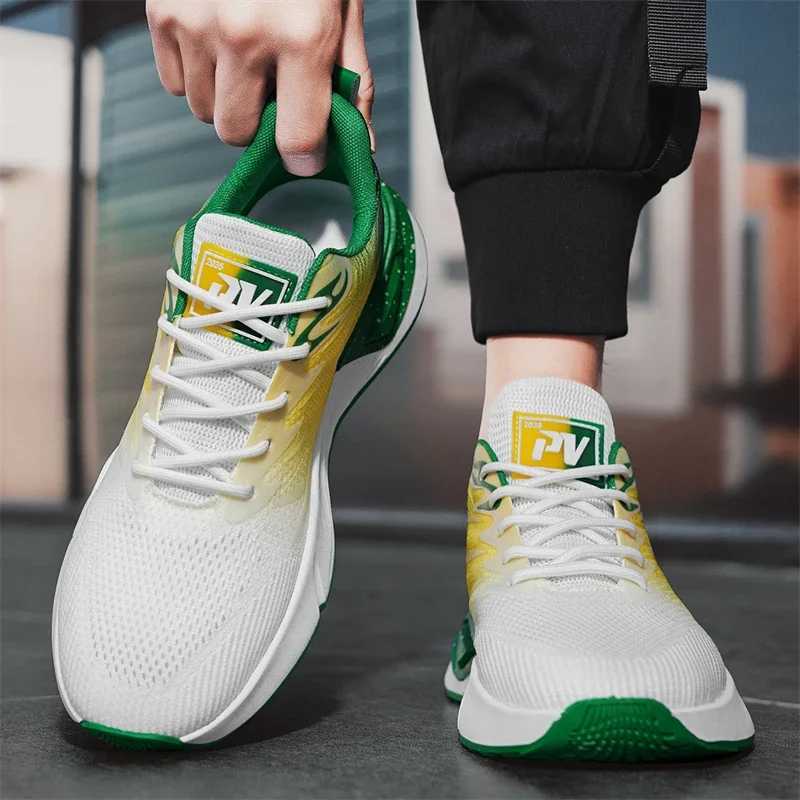 Flying Woven Shoes Mesh Fabric Sports Shoes Casual Mens Shoes Daddy Shoes All Matching Student Fashion Shoes Outdoor Sports Z250319