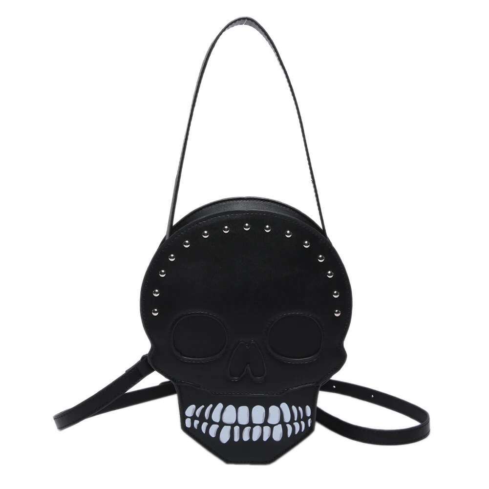 Crossbody Shoulder Zipper PU Leather Halloween Ghost Tote Novelty Devil Skull Funny Bag For Women Teens Girls