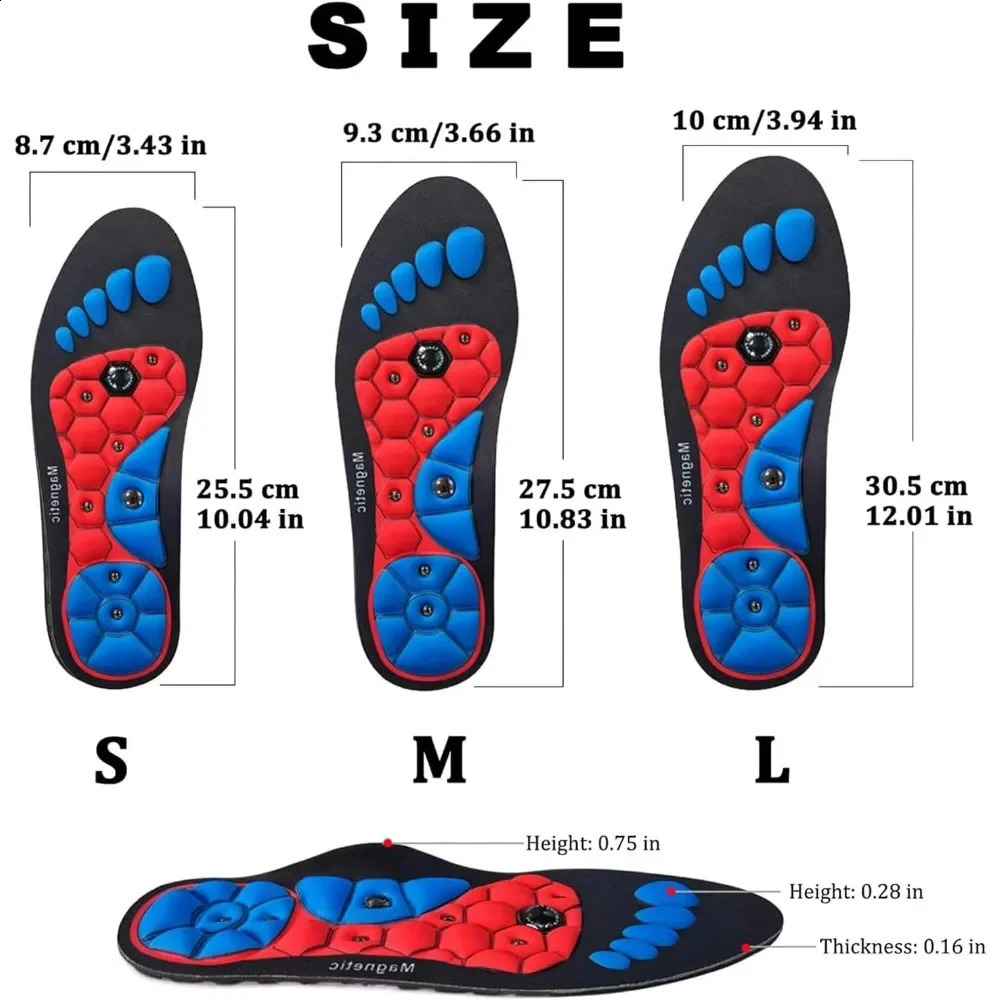 Acupressure Insoles Orthopedic Insoles for Men Women Shoes Insoles Shock Absorption Insoles Magnetic Insoles for Weight Loss 250319