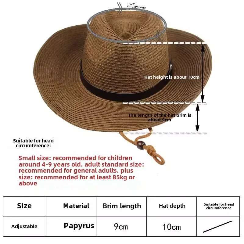 Foldable Jazz For Men And Women Summer Beach Strap Sunscreen Outdoor Sports Sun Big Brim Woven Straw Hat