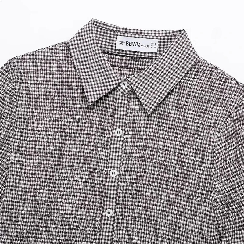 Willshela Womens Fashion Plain Single Chest Shirt Retro Collar Short Sleeve 250319