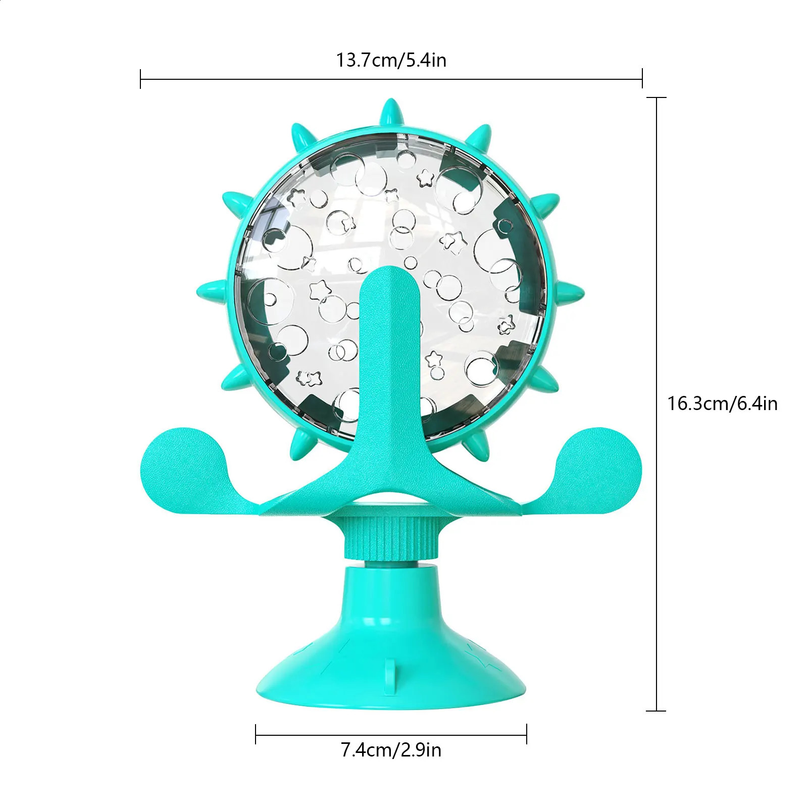 Cat toy with 360 ° rotating food delivery wheel durable PEGT and ABS materials 250312