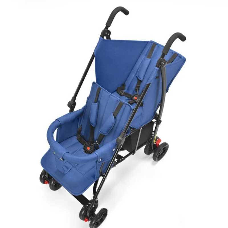 New front and rear double seat baby stroller detachable and washable lightweight foldable double seat baby stroller Z250319