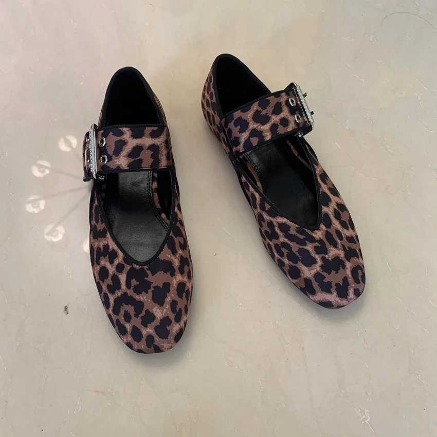 Womens Leopard Print Casual Shoes Woman Flat Shoe Summer Mary Jane Shoes Woman Slip-FlatsXJ250319