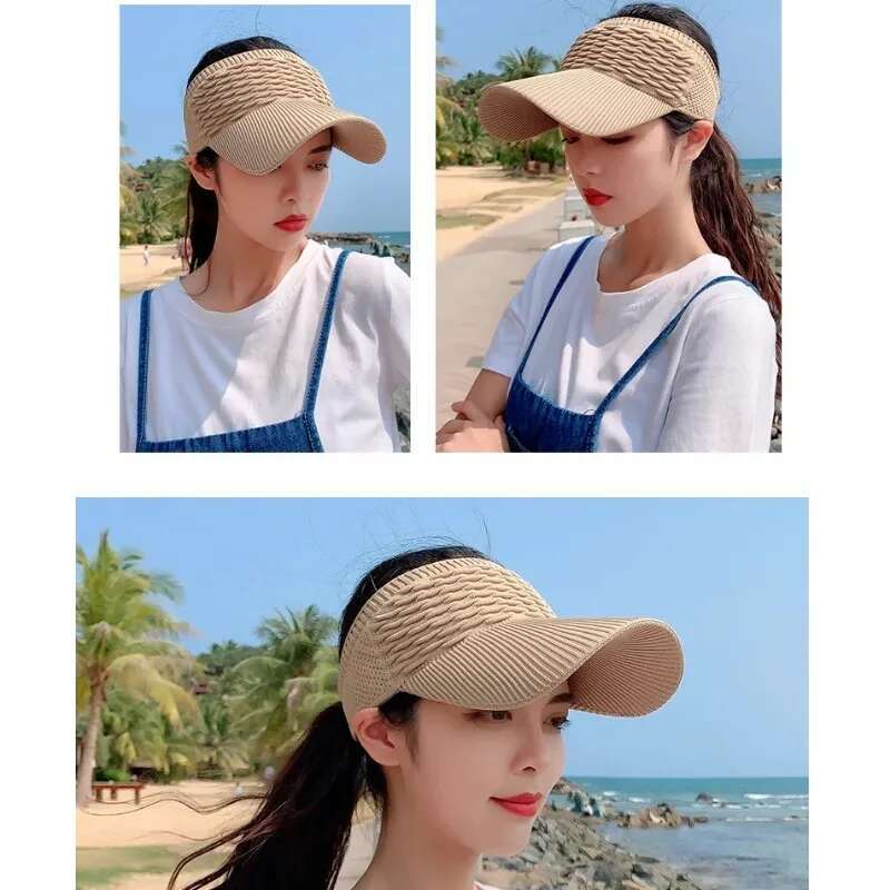 New Women Anti-Uv Sun Hats Breathable Adjustable Empty Top Visor Caps For Men Tennis Golf Running Travel Beach Sport Outdoor Hat