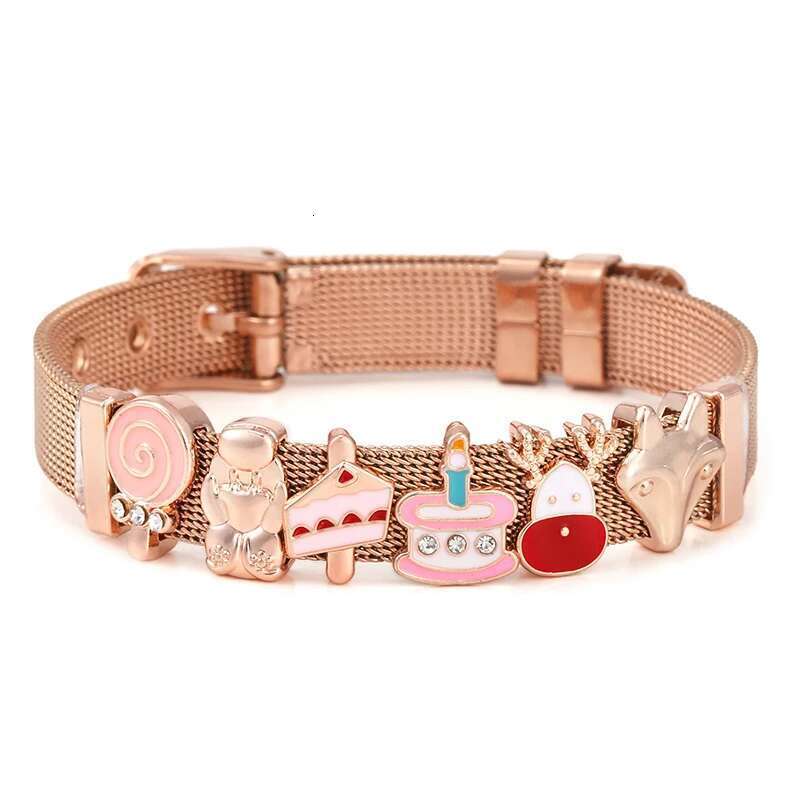 10mm Fox Elk Beads Charm Bracelets DIY Mesh Keeper Bracelets Pulseras Mujer For Women Men Christmas Jewelry Gift Dropshipping
