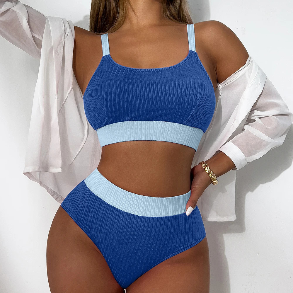Strappy Bikini Womens High Waist Swimsuit Womens Sexy Swimsuit Solid Swimsuit Bathroom Swimsuit Beach Wear Summer Swimsuit 250314