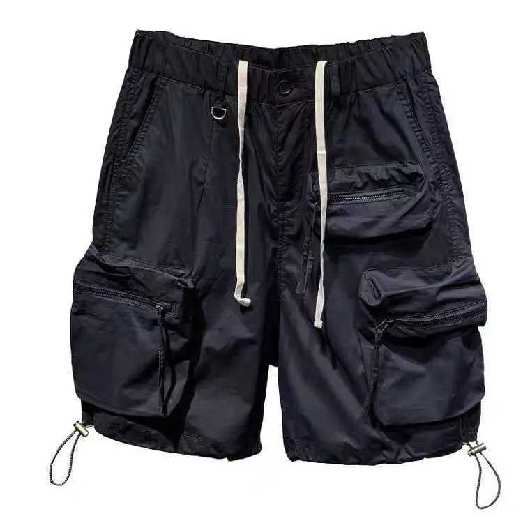 Mens summer thin casual one-fifth pants fashion brand fast drying loose pocket cargo elastic waist dragging cargo shorts W250319