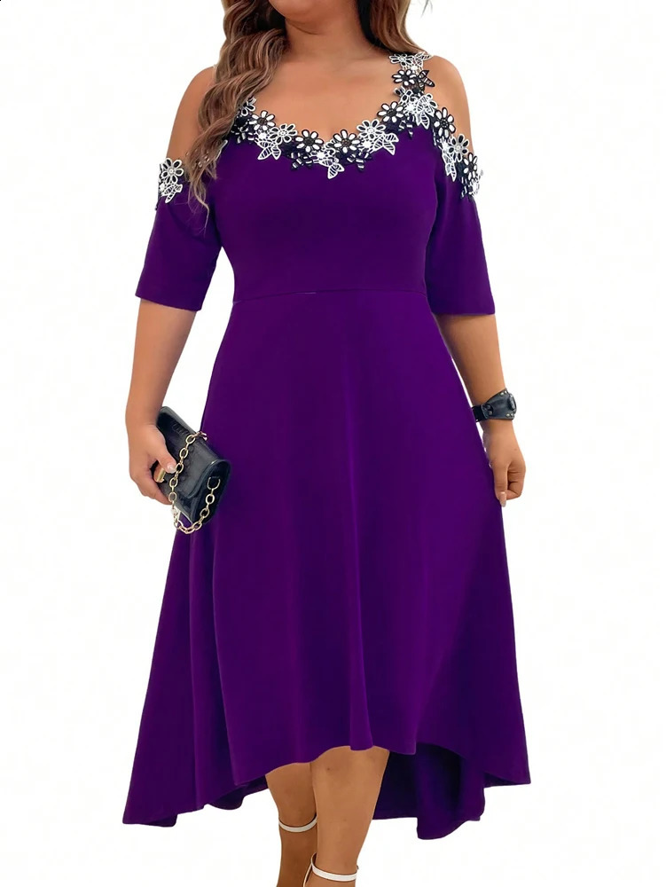 Plus size womens sparkling embossed spaghetti shoulder strap short sleeved dress polyester summer choice 250319
