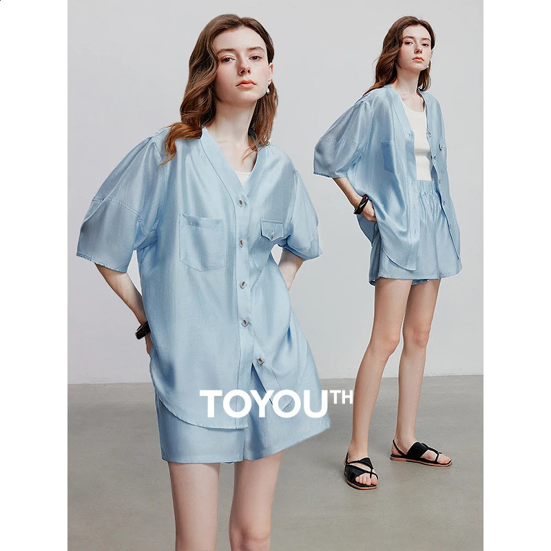 TOYOUTH Women Two Piece Set 2025 Summer Suits 8520004 250318