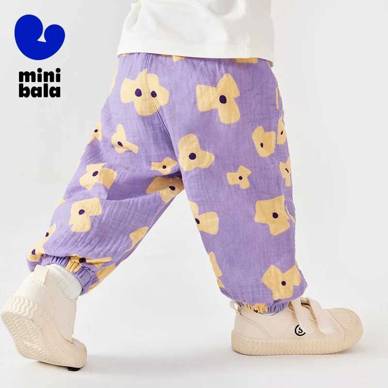 Mini Bala Boys and Girls Pants Summer Quick Drying Mosquito Resistant Loose Skin Friendly Soft Cotton PantsT250318