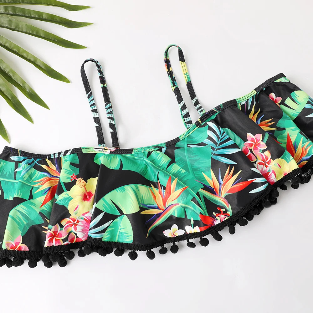 Family Matching Mom and Girl Swimsuits 2 Pieces Bikini Beachwear Swimwear Family Look Mother And Daughter Bikini Swimsuits 250319