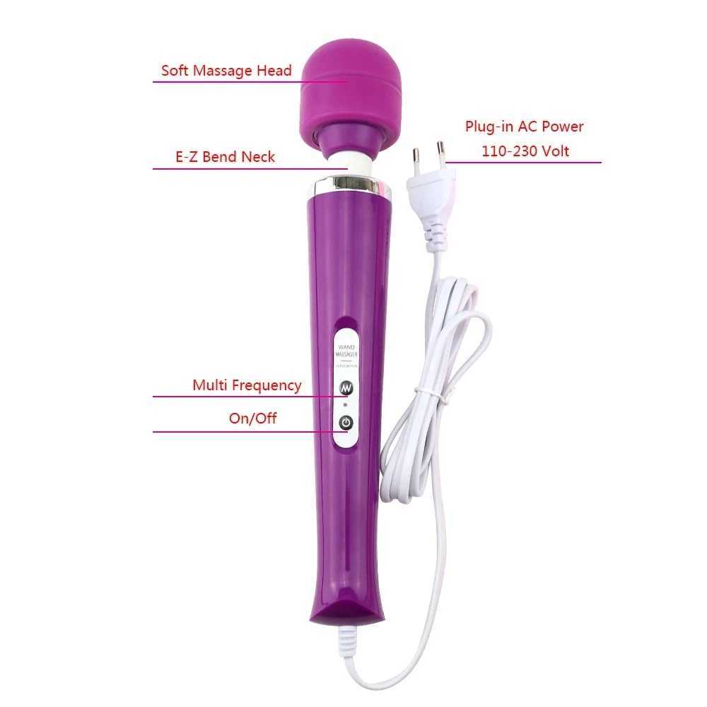 Super Big Magic Wand Huge Female Vibrator Vagina Clitoris Massager Intimate Goods Erotic Products Anal Sex Toys for Woman Adults W250319