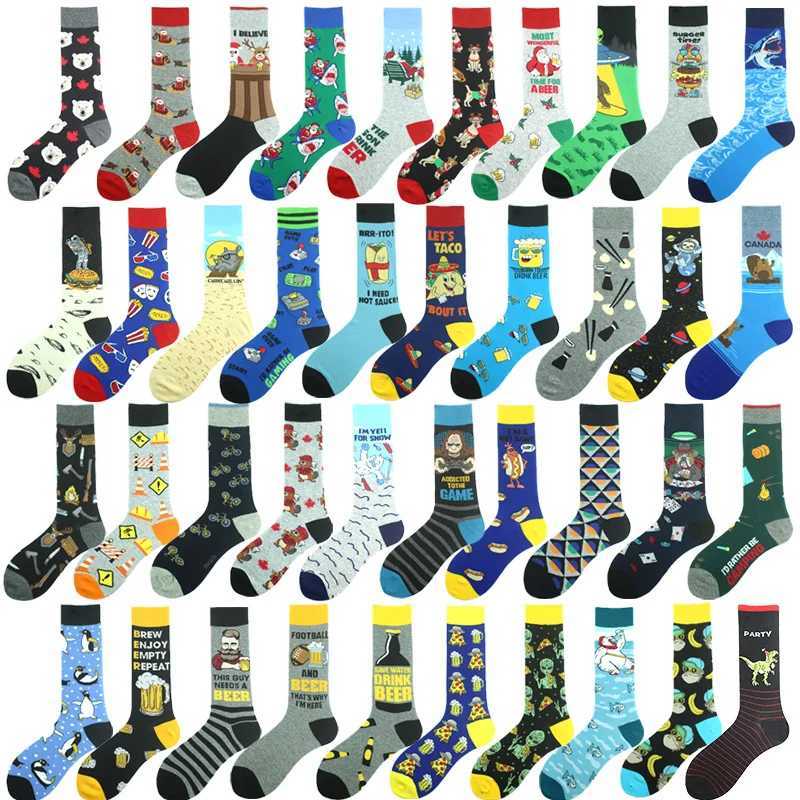 Design happy and fun SOCKS for men aliens pizza Milu Deer Christmas Sokken jacquard hip-hop crew Chaussette unisex skateboarding X250319