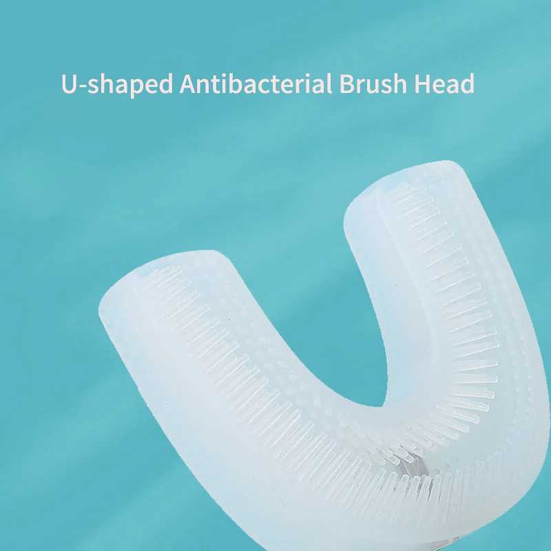 360 Degree U Type Automatic Electric Toothbrush Rechargeable forAdults Ultrasonic Sonic Tooth Brushes Blue Light IPX7Waterproof M250319