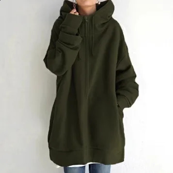 Personalized Street Hoodie with Zipper and Hood Long Plush 250318