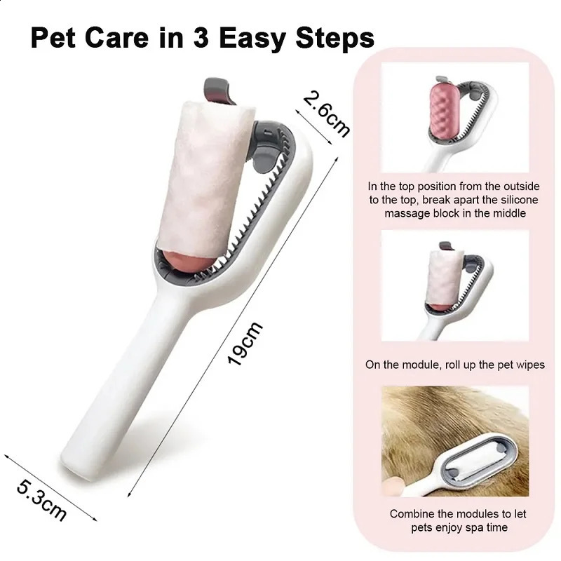 Cat and dog hair removal comb doublesided pet grooming brush cleaning cat adhesive tool 250318