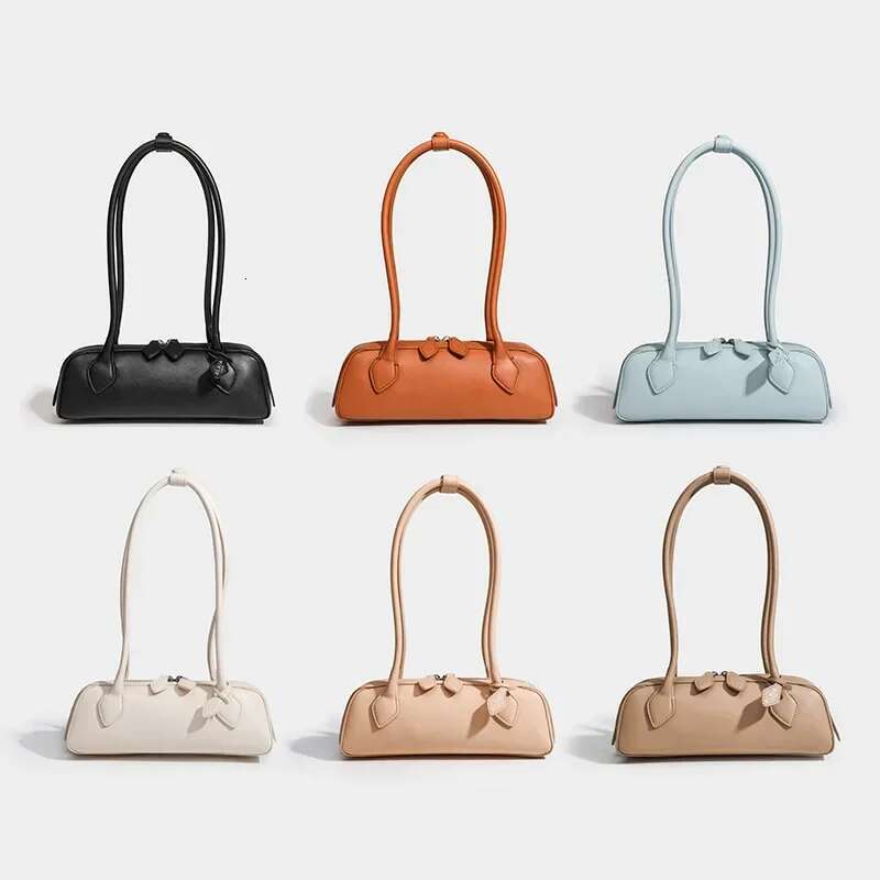 French Niche Sausage Vintage Underarm Bag Genuine Leather Women's Handbag Casual Commuting Versatile Single Shoulder