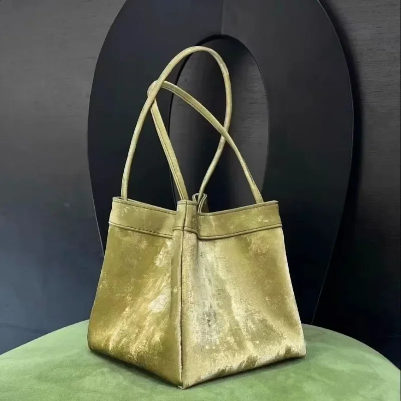 Xiuya Aesthetic Silver Women Handbag Chinese Bucket Bag Small Premium Retro Womens Horizontal Bag 250317