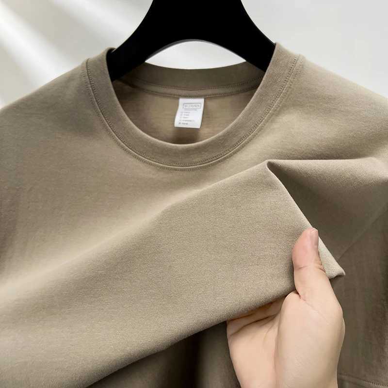 100% pure cotton summer high-end brand mens short sleeve round neck fashionable style half sleeved top breathable T-shirtT250318