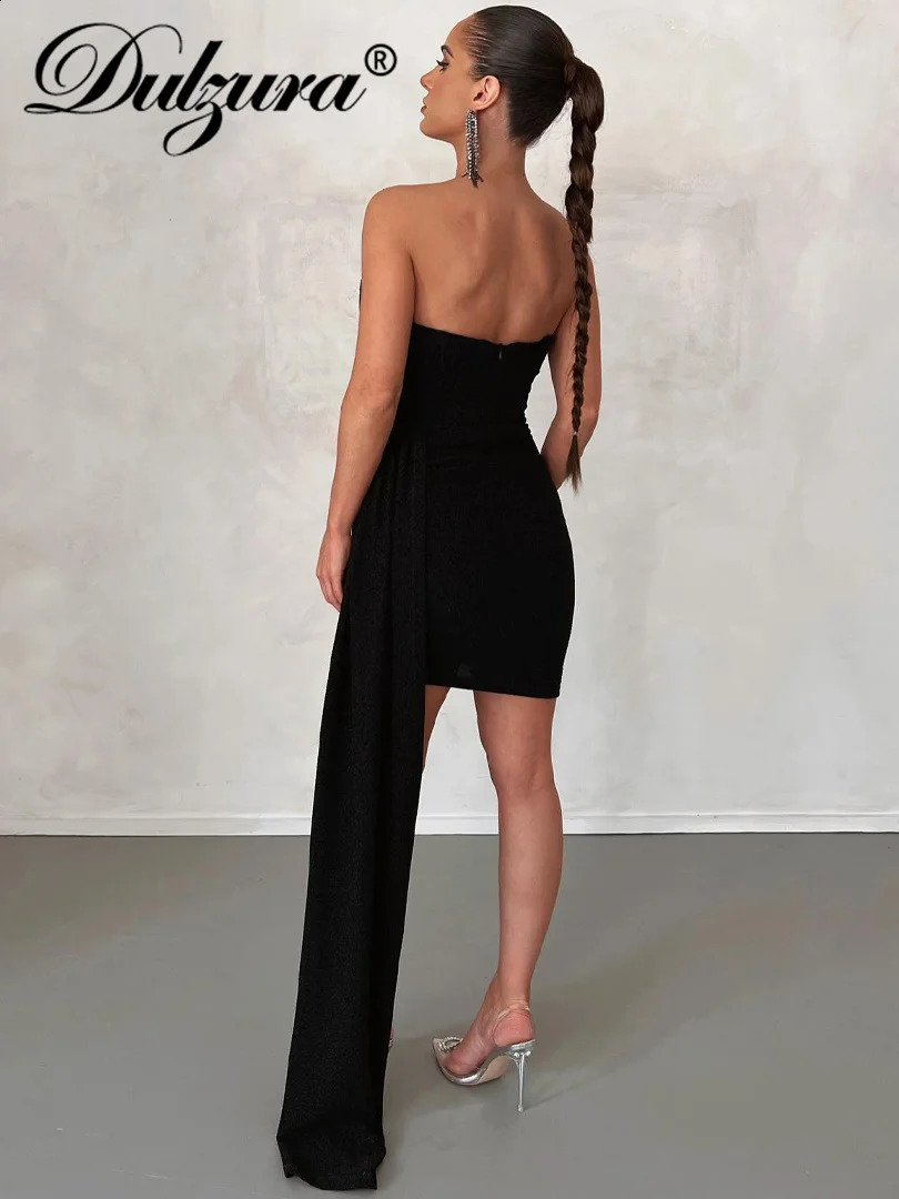 Dulzura Bling Glitter Sexy Y2K Clothes Sleeveless Backless Corset Ruched Bodycon Mini Dress For Women Club Party Elegant Outfits 250319