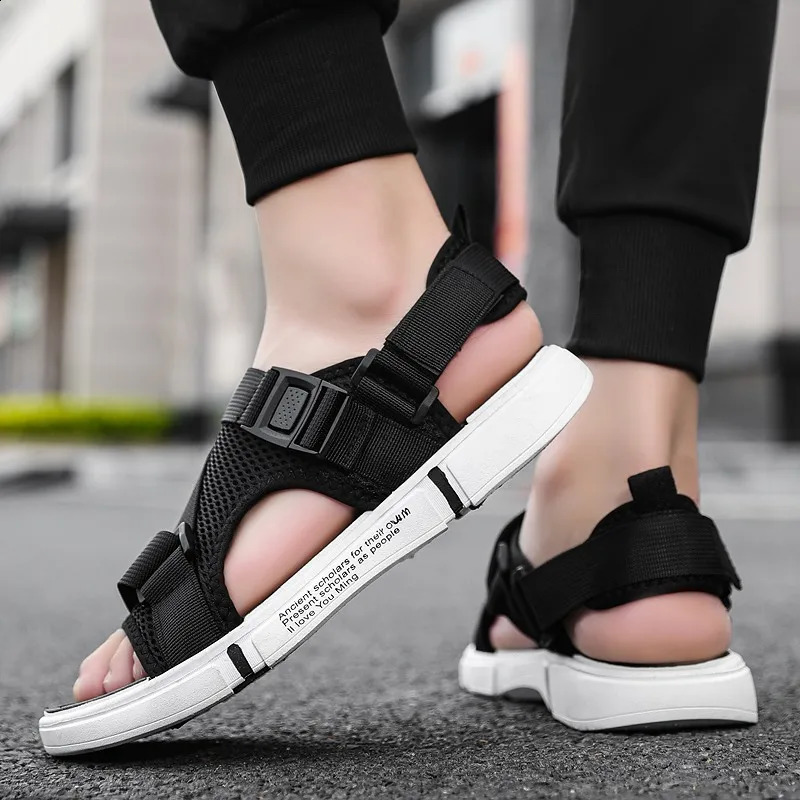 Soft mens comfortable non slip mens sandals high-quality woven beach sandals mens gladiator sandals summer casual flat shoes 250317