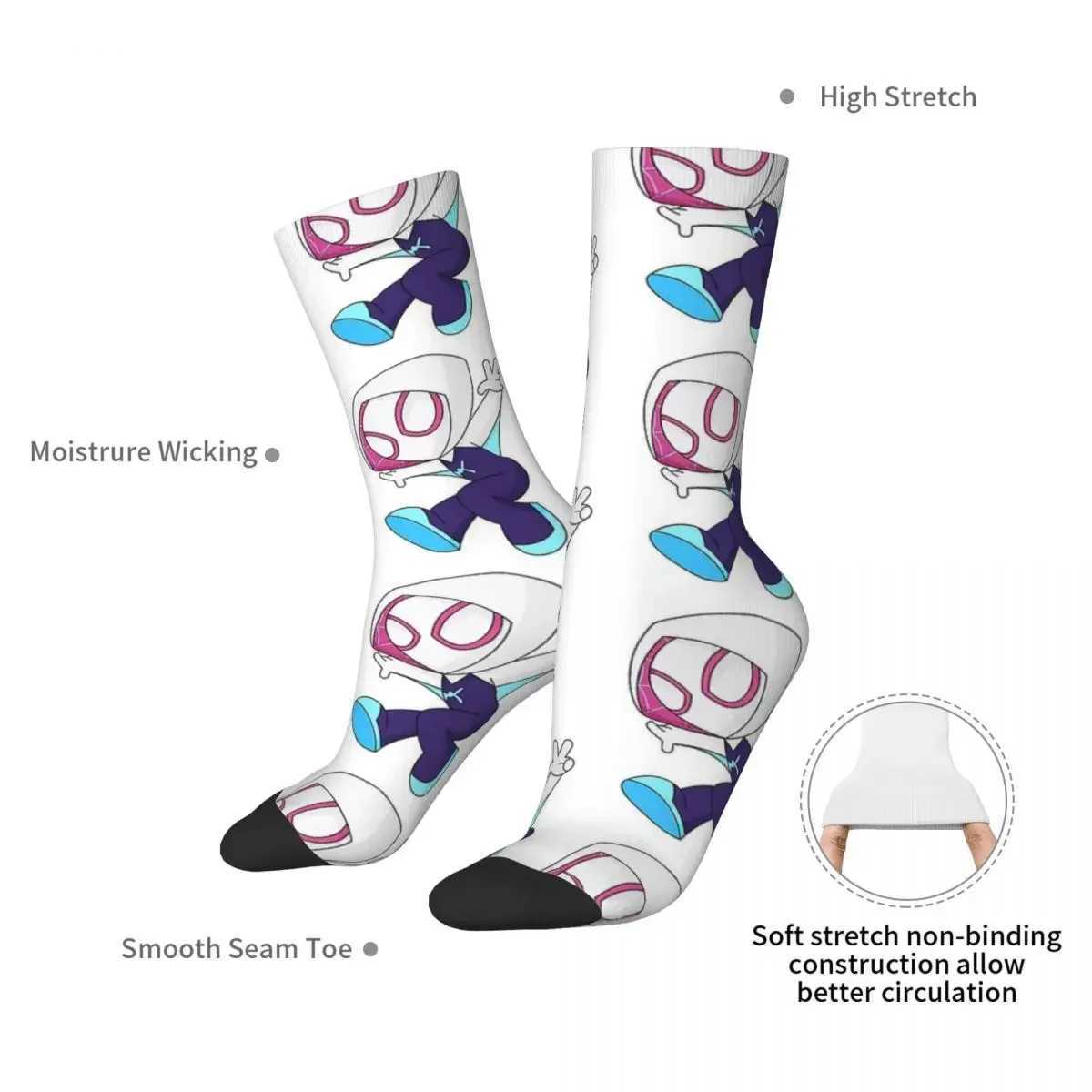 Ghost Spider Girl Socks Harajuku Sweat Absorbing Stockings All Season Long Socks Accessories for Mans Womans Birthday Present X250319