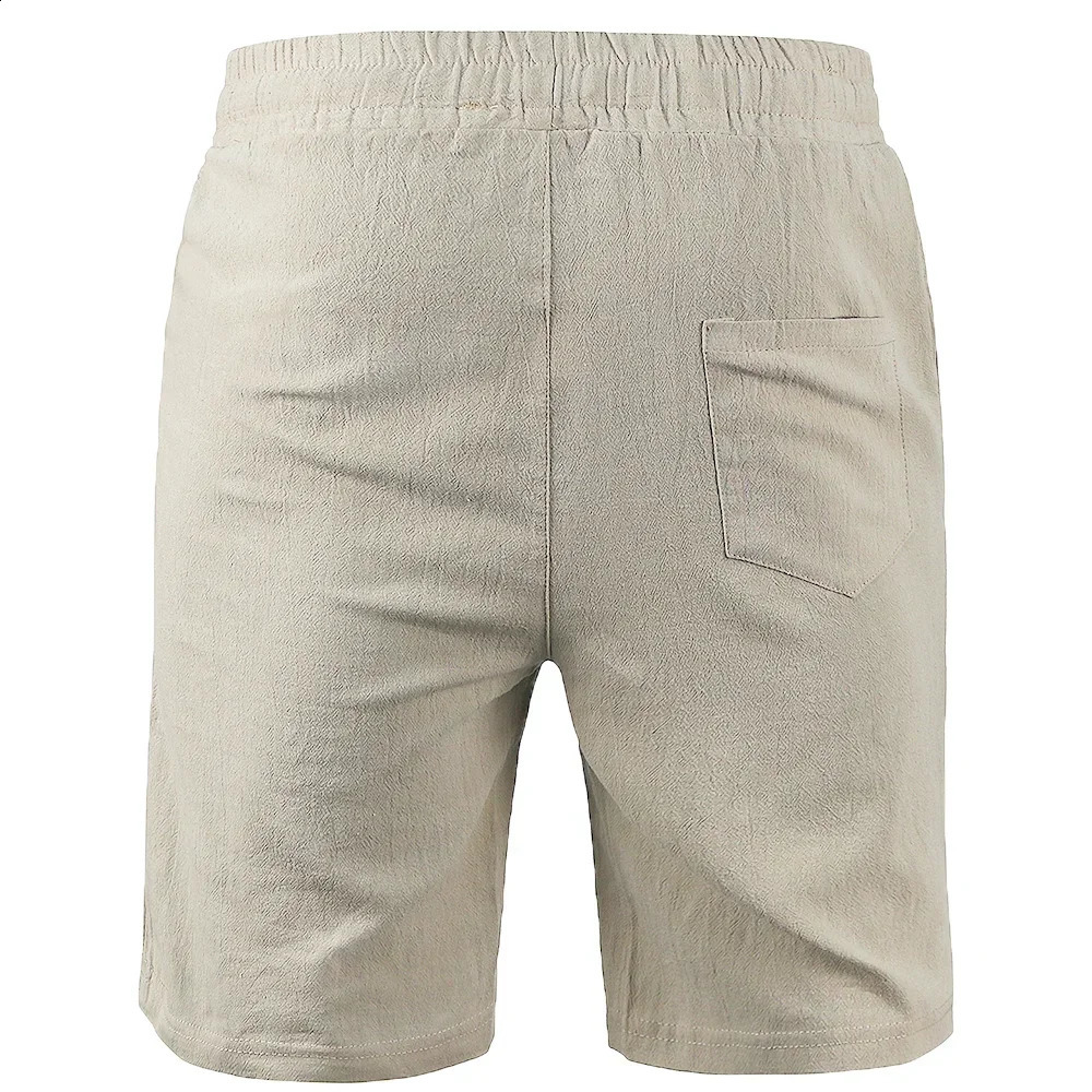 Mens Cotton Linen Shorts Pants Male Summer Breathable Solid Color Linen Trousers Fitness Streetwear S-3XL 250317