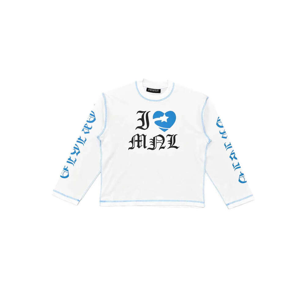 Men's and women's letter printed American hip-hop trend brand high street base long sleeved loose couple