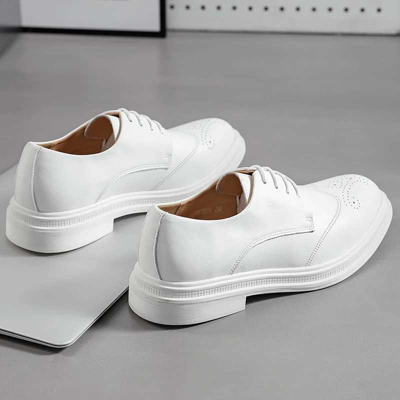 New Men British Gentleman Women White Formal Brogues Shoes Male Dress Wedding Prom Homecoming Shoes Social MenXJ250319