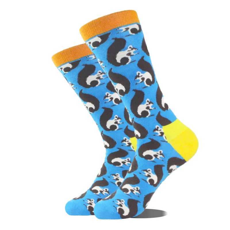 1 pair of interesting animal socks mens Divertedos alien lapdog panda flamingo cactus Sokken unisex new skateboard crazy Meiyas X250319