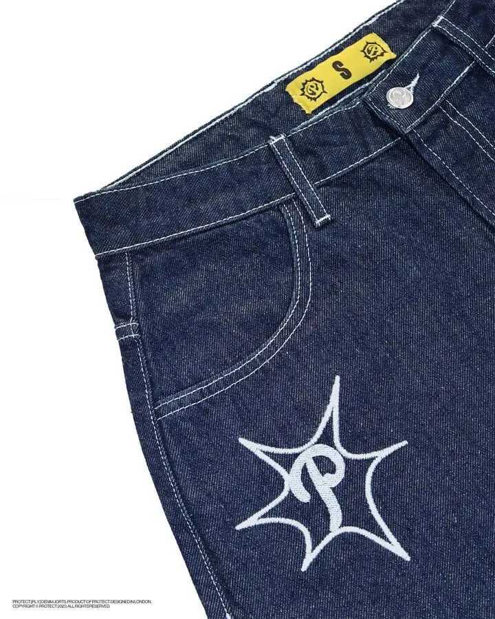 Y2k Shorts Harajuku Hip Hop Denim Embroidery Graphics Baggy Gym Shorts Men Women 2023 Summer New Gothic Men Basketball Shorts W250319