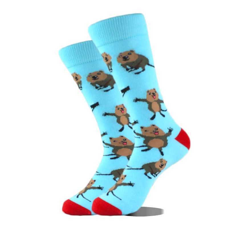 Mens large-sized crew socks Harajuku shaped sheep avocado Fox Sokon unisex skateboard Divertedos happy design hip-hop funny socks X250319