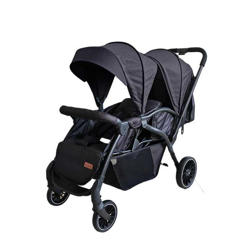 Double baby stroller lightweight double baby stroller foldable baby stroller high landscape suitable for infants aged 0-3 years old Z250319