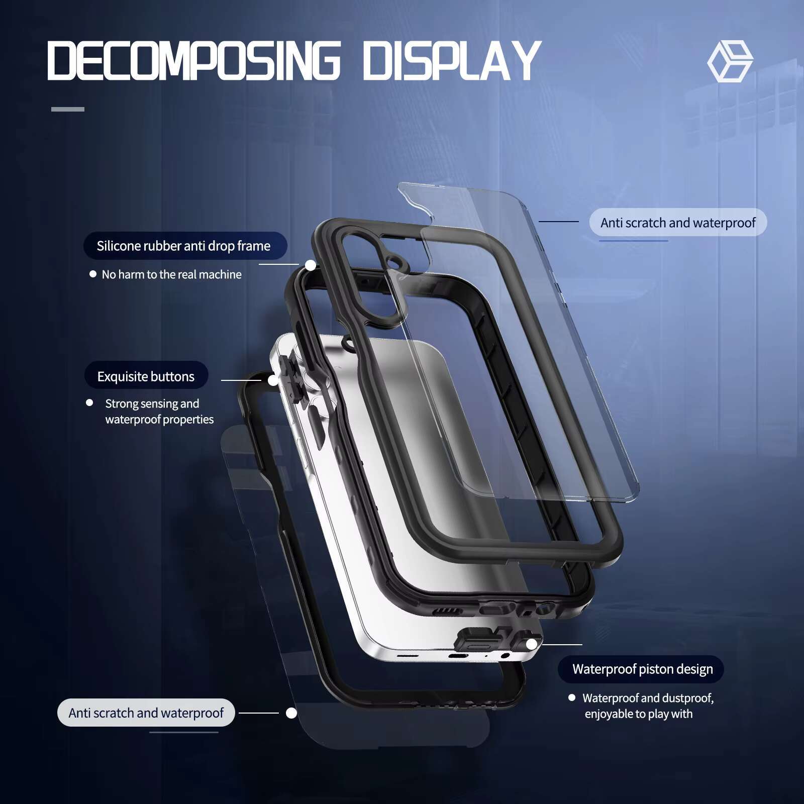 Factory Wholesale the Latest Ultra-thin Transparent Shockproond Drop-proof IP68 Waterproof Phone case for SamsungA15-4G/5G