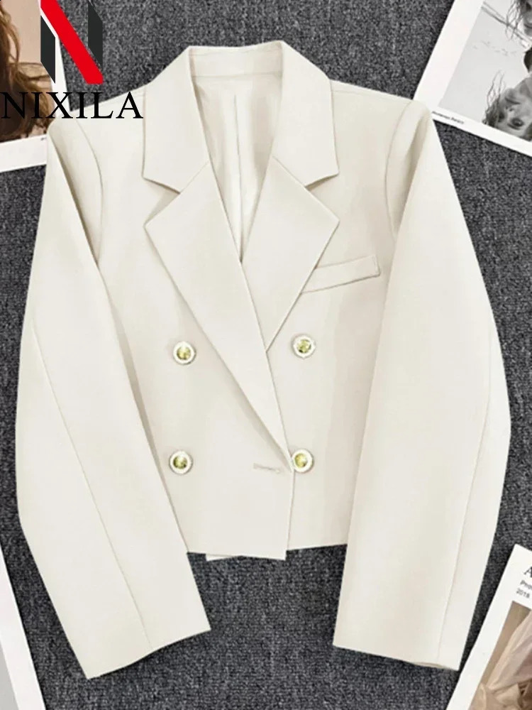 in Spring Autumn Blazer for Women Office Lady Jacket Korean Fashion Coats Chic Elegant Tops Outerwears Female Clothing 250319