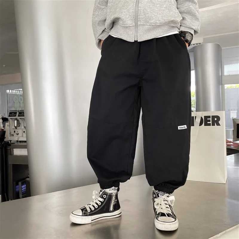 Childrens clothing fashionable loose harem pants summer thin breathable casual pants boys street hip-hop pantsT250318